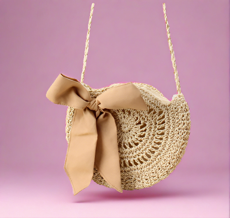 Bow-tiful Cross Body Bag - Straw Bag