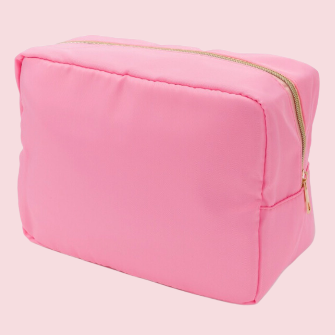 Home for the Holidays - Pink Extra Large Nylon Travel Pouch