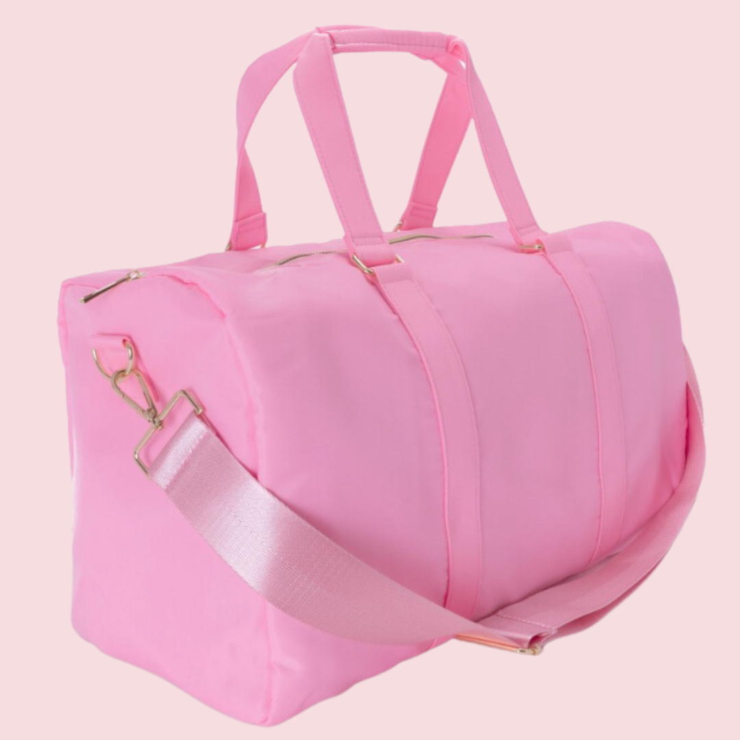 Home for the Holidays - Pink Nylon Duffle Bag