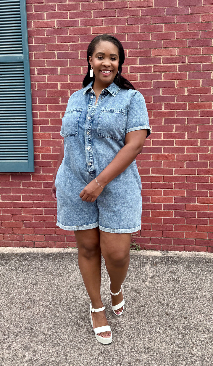 Denim Romper