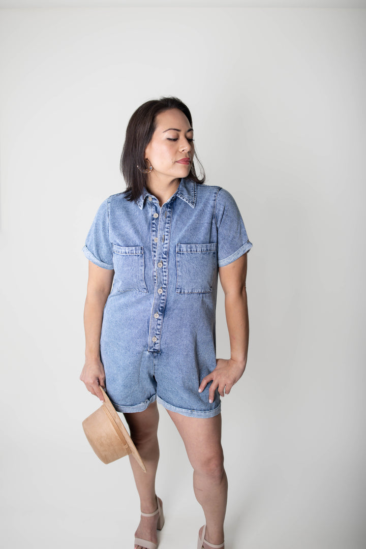 Denim Romper