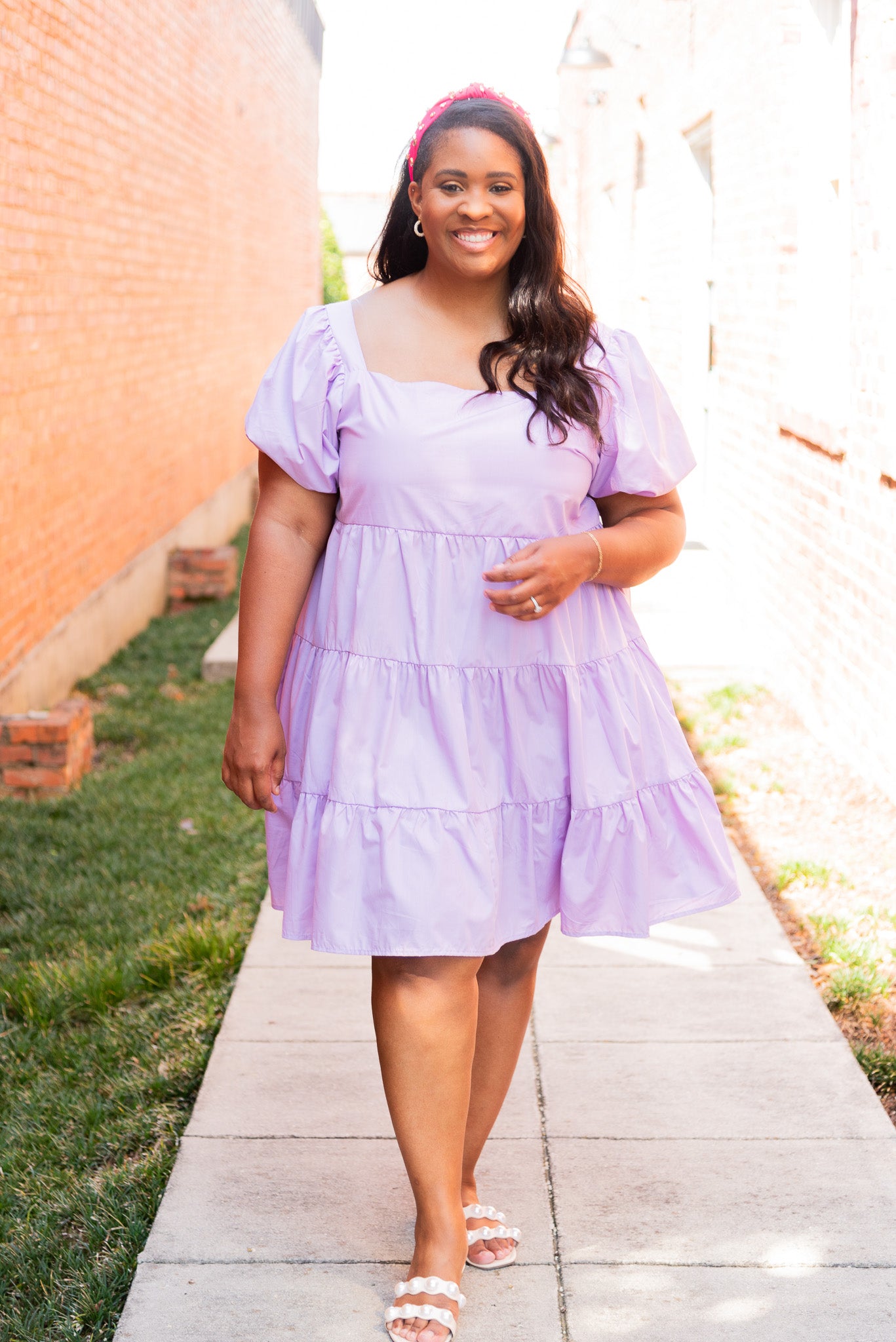 Lilac Magic Light Purple Tiered Dress with Pockets Southern Throne Boutique