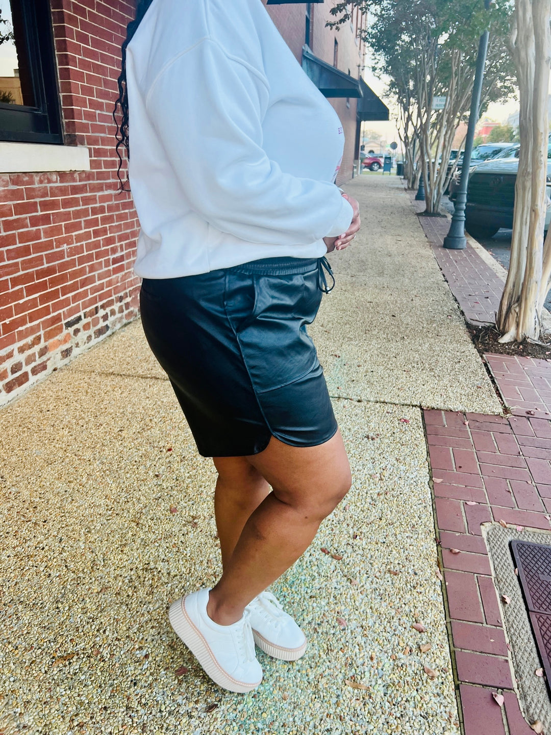 Black Faux Leather Shorts