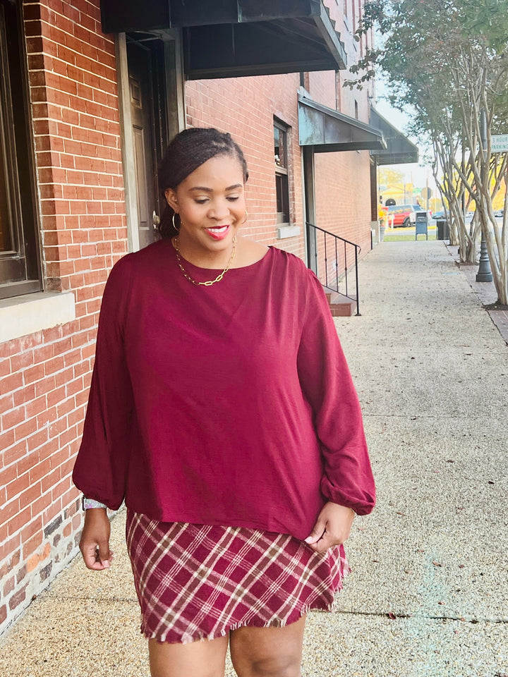 Berry Bliss Long-Sleeve Blouse