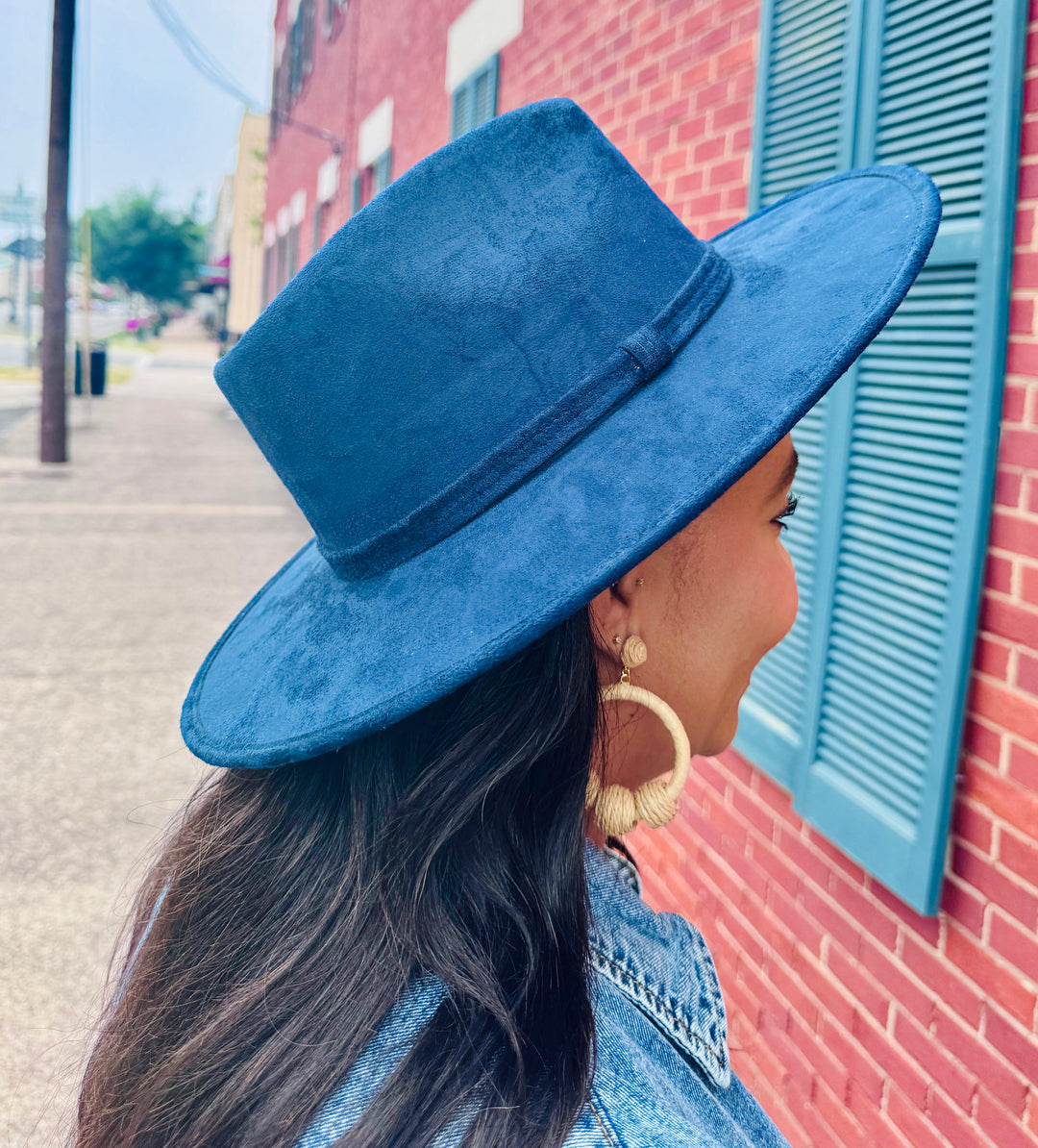 The Modern Rancher - Navy Rancher Style Hat with Pencil Brim