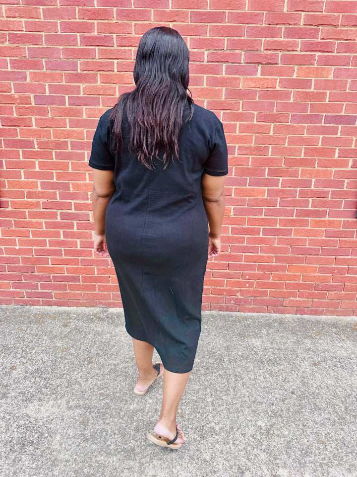 Black Midi Tee Dress