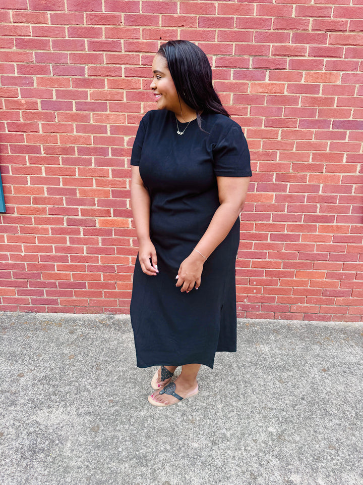 Black Midi Tee Dress