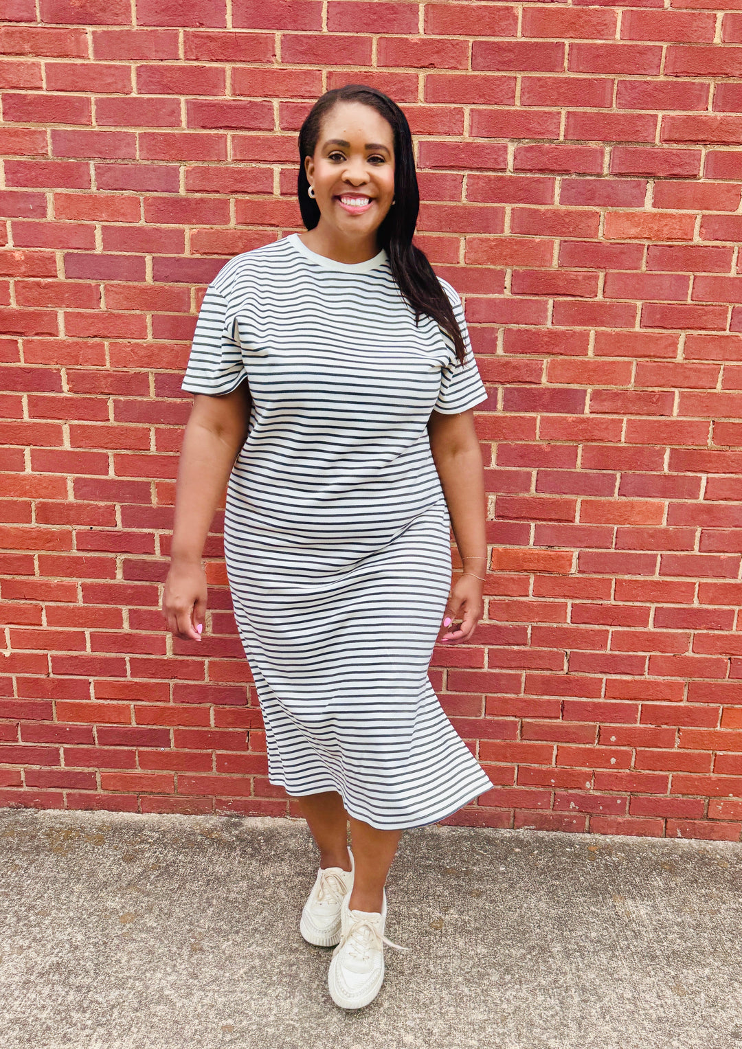 Striped Midi Tee Dress