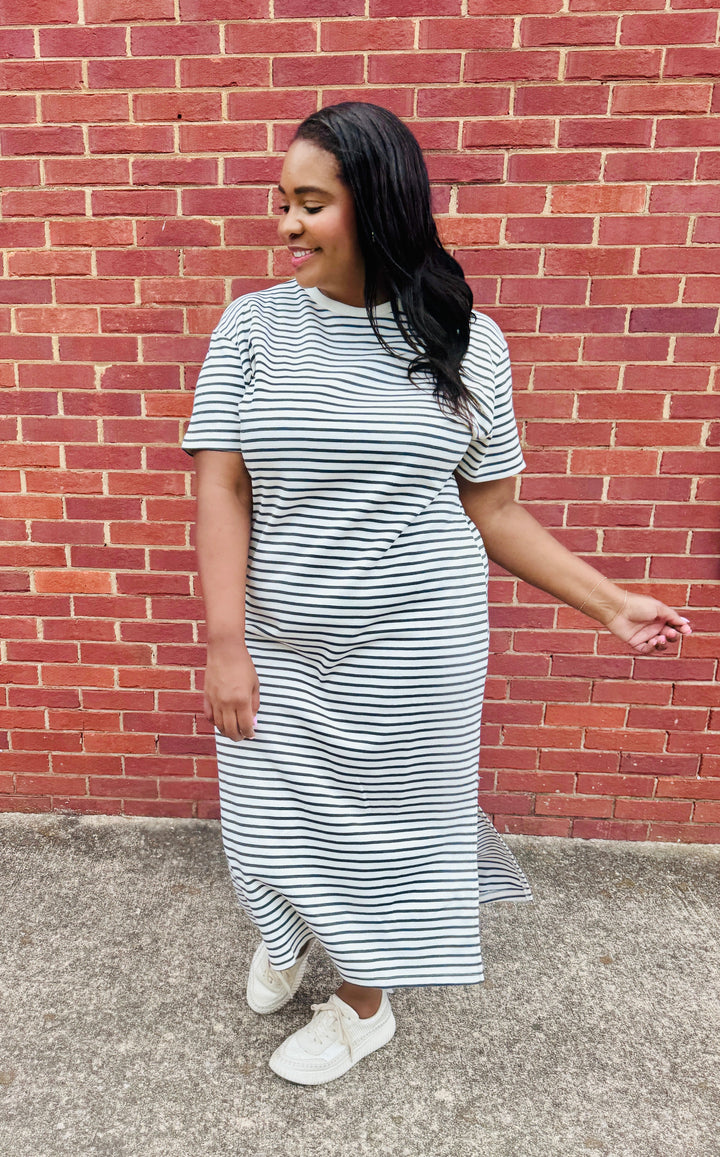 Striped Midi Tee Dress