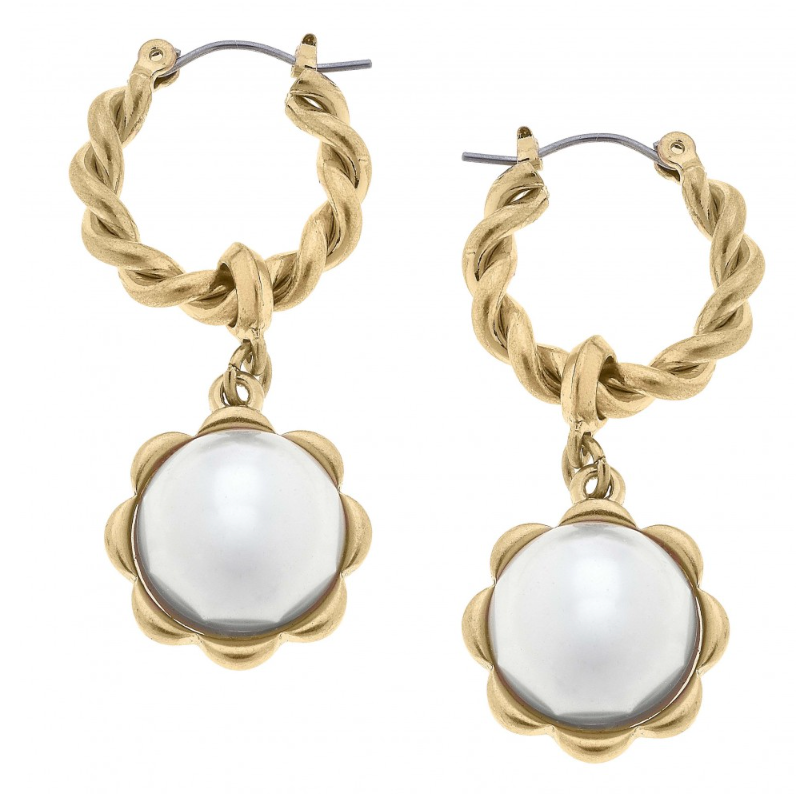 Twisted Tails - Drop Earring With Pearl Pendant