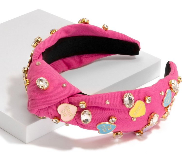Enamel Candy Heart Pink Headband - Valentines Headband