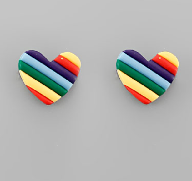 Love to Love Rainbow Heart Stud Earrings