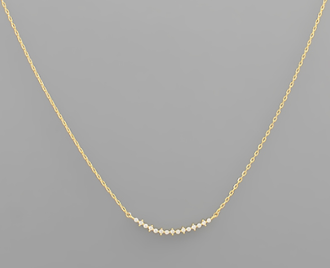 Dainty Dotted Crystal Necklace - Gold Chain Necklace