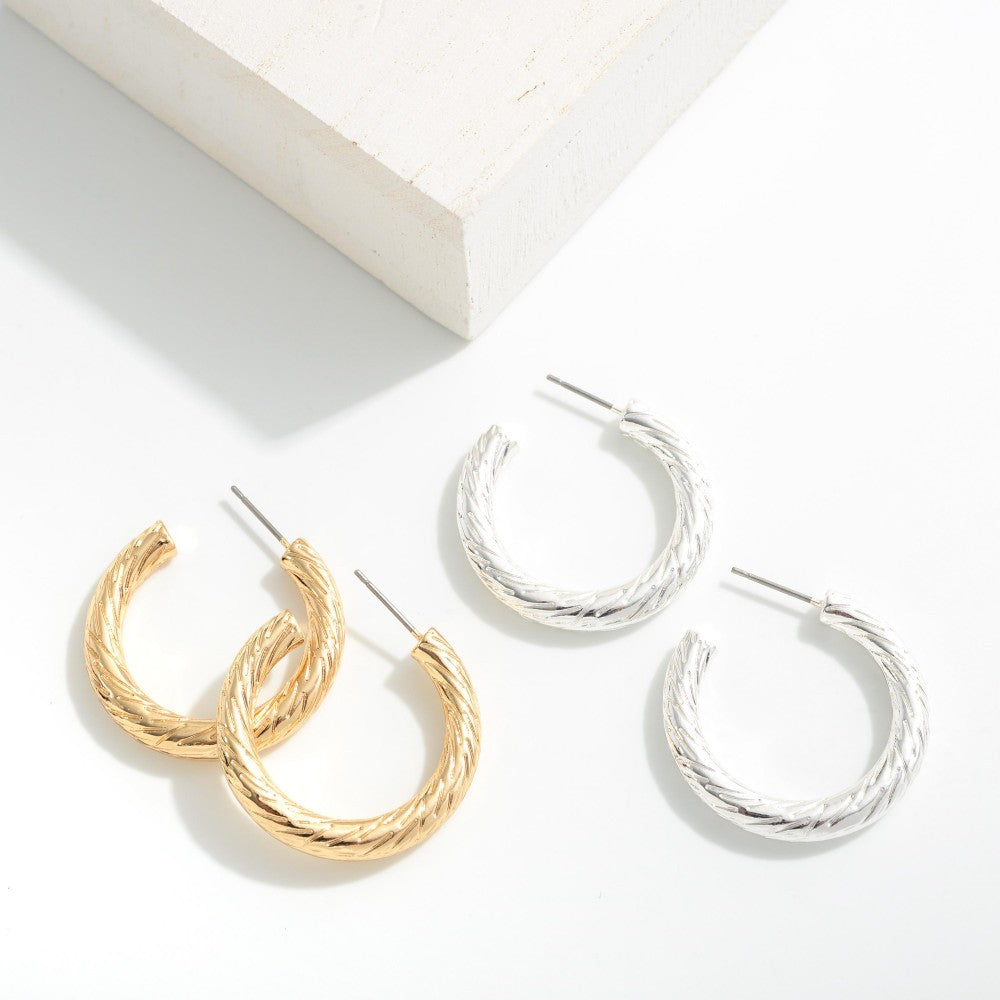 Hooppy Hoop Brushed Finished Hoops - Gold Southern Throne Boutique