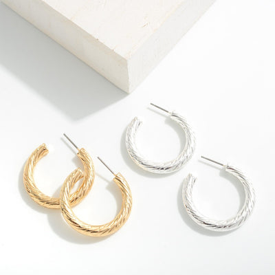Hooppy Hoop Brushed Finished Hoops - Gold Southern Throne Boutique