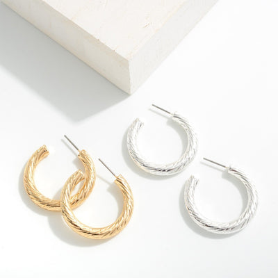 Hooppy Hoop Brushed Finished Hoops - Silver Southern Throne Boutique