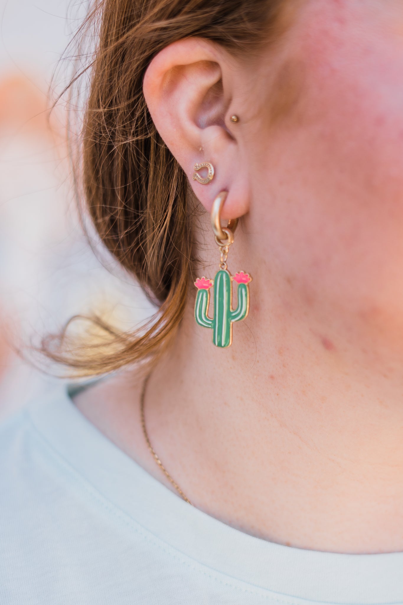 Desert Vibes - Cactus Enamel Earrings