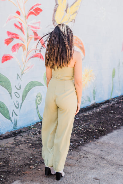 Luck On My Side - One Shoulder Green Jumpsuit