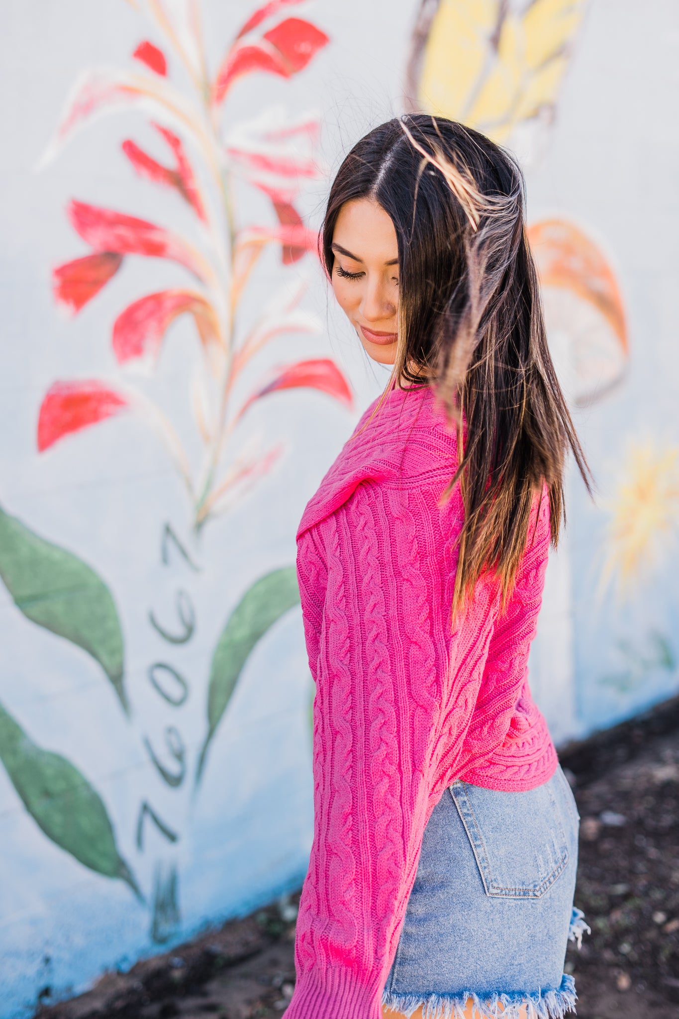 Living My Best Life Cropped Knit Sweater - Pink