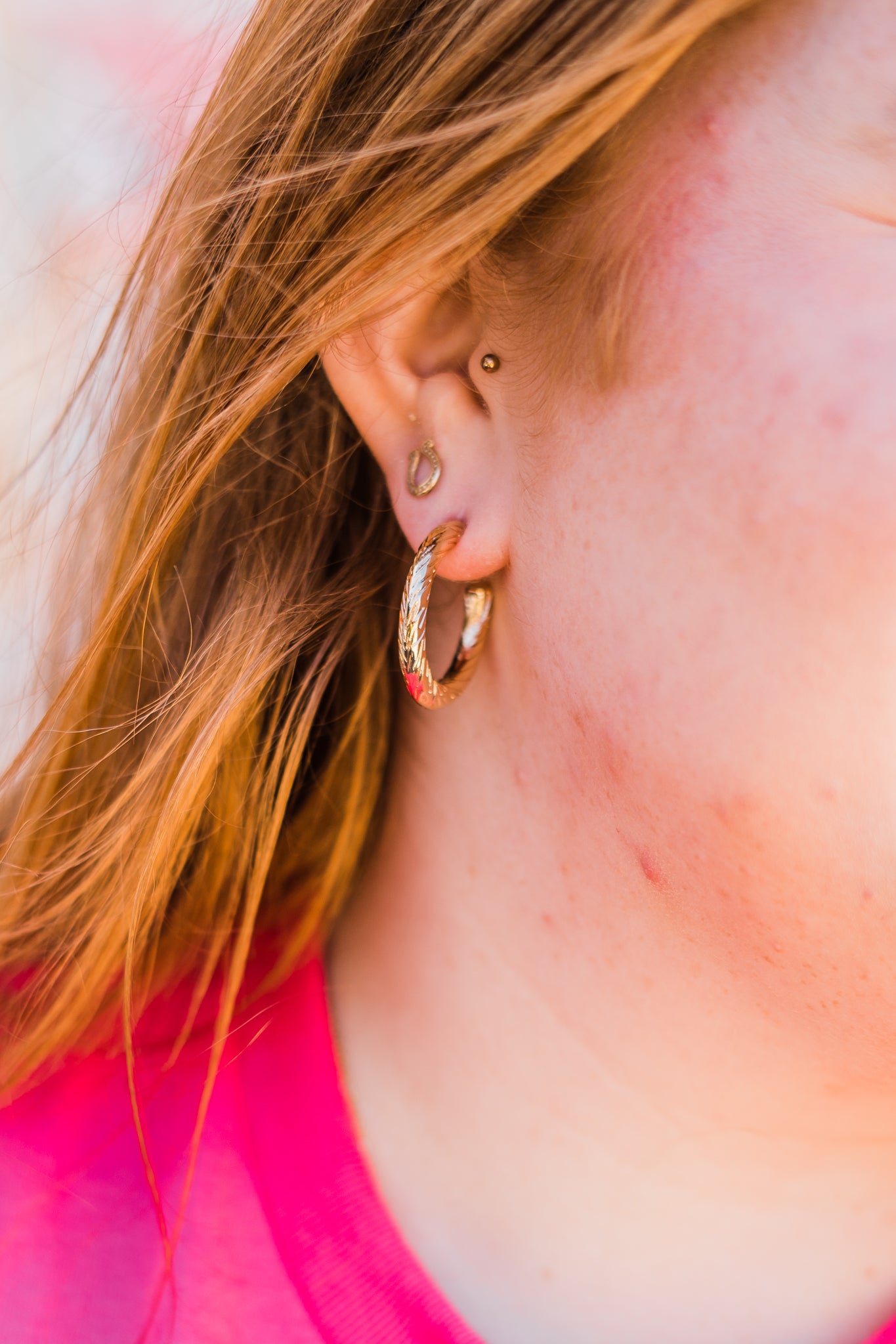 Brushed Gold Hoop Earrings
