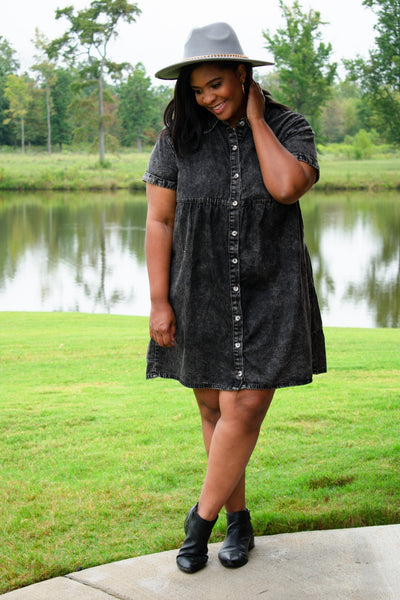All Seasons Baby Doll Dress - Ash Gray Southern Throne Boutique