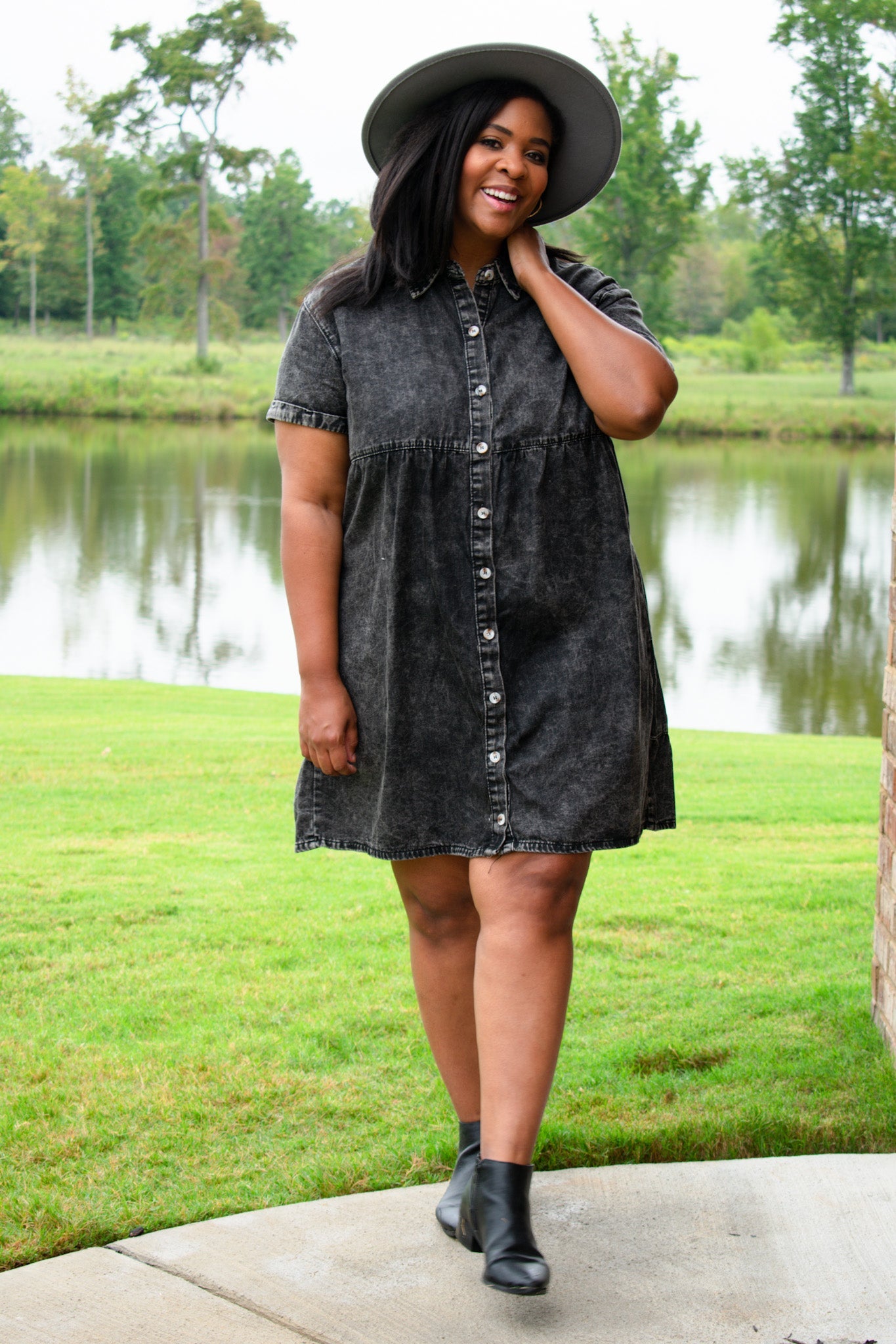 All Seasons Baby Doll Dress - Ash Gray Southern Throne Boutique
